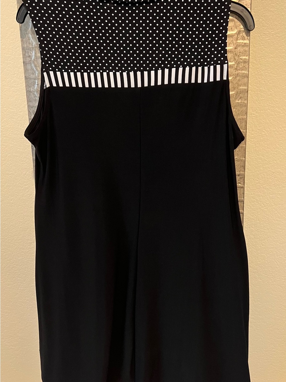 Black Polka Dot Accent Sleeveless Dress